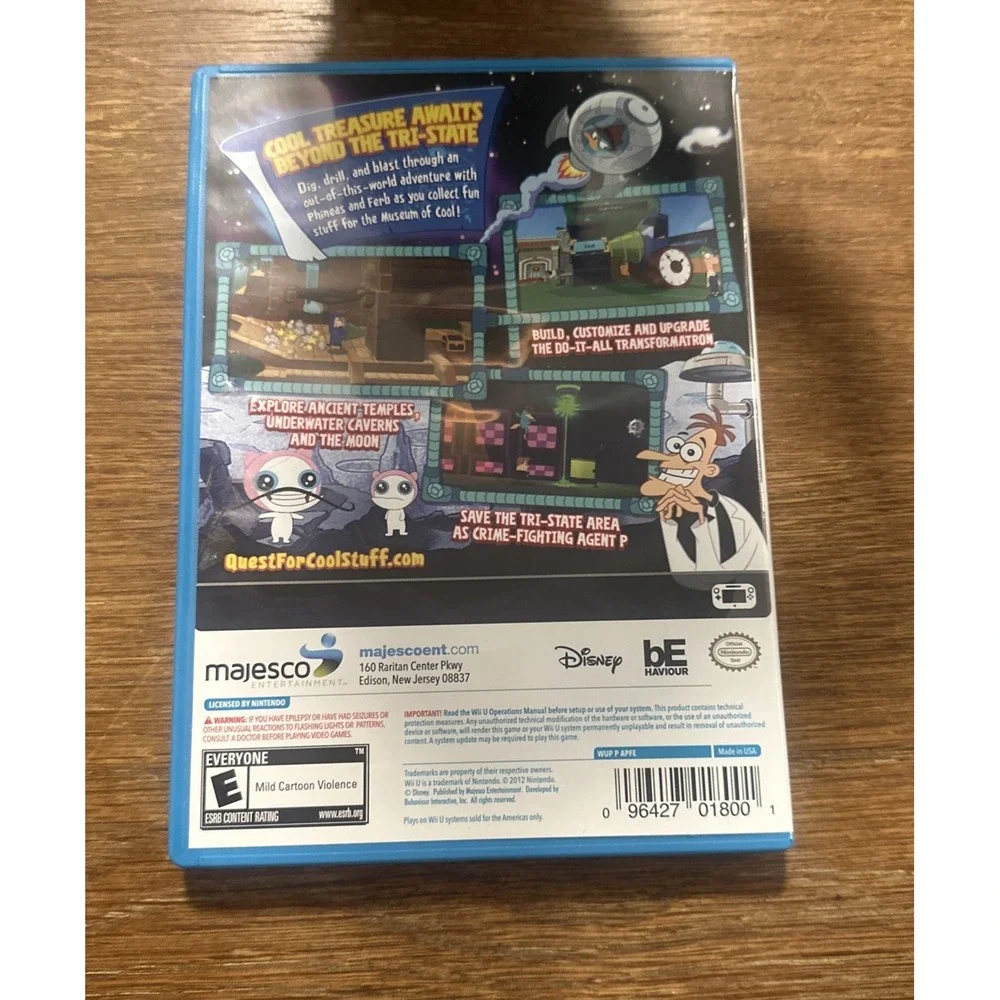 Phineas and Ferb: Quest for Cool Stuff Nintendo Wii U CIB Tested Game Used Rare